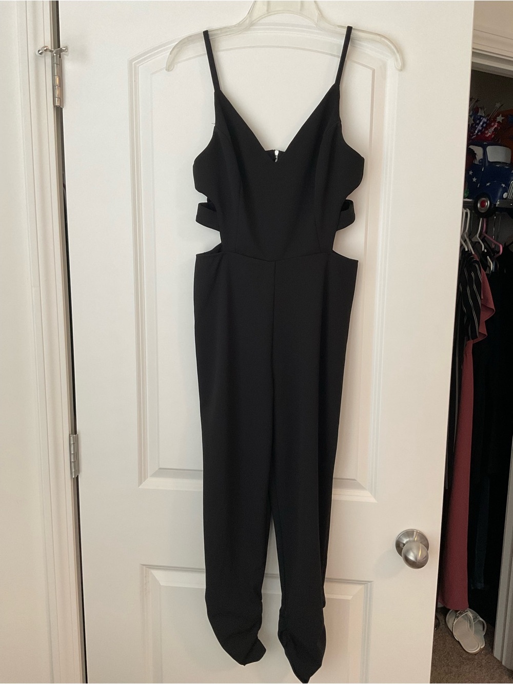 Black Cutout Spaghetti-Strap Jumpsuit